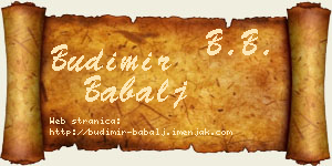 Budimir Babalj vizit kartica